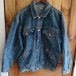 Vintage 1980s Jordache Acid Wash Denim Trucker Jacket - Medium
